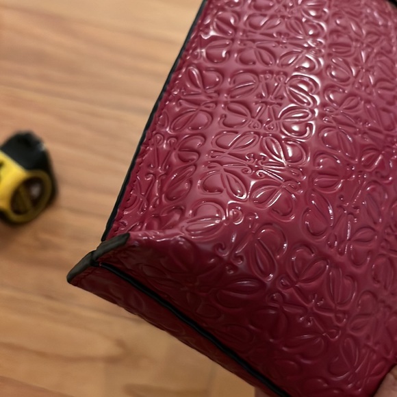 Authentic Loewe Embossed Red Pouch / Clutch